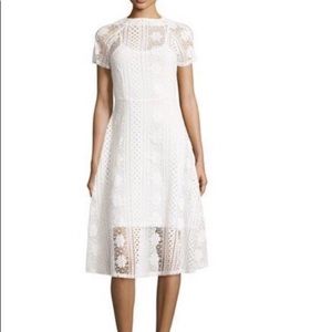 Patrizia Luca Midi Crochet Lace Dress